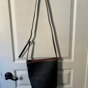 Mango Black and Brown Shoulder Bag with print